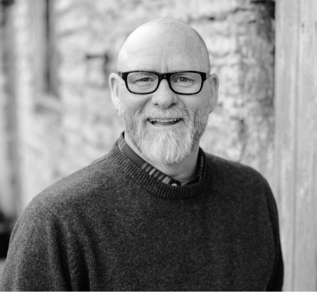 black and white image of person - Custom Homes