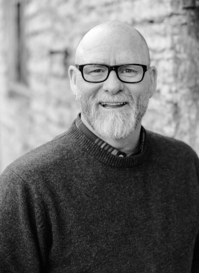 Black and white image of person - Custom Homes